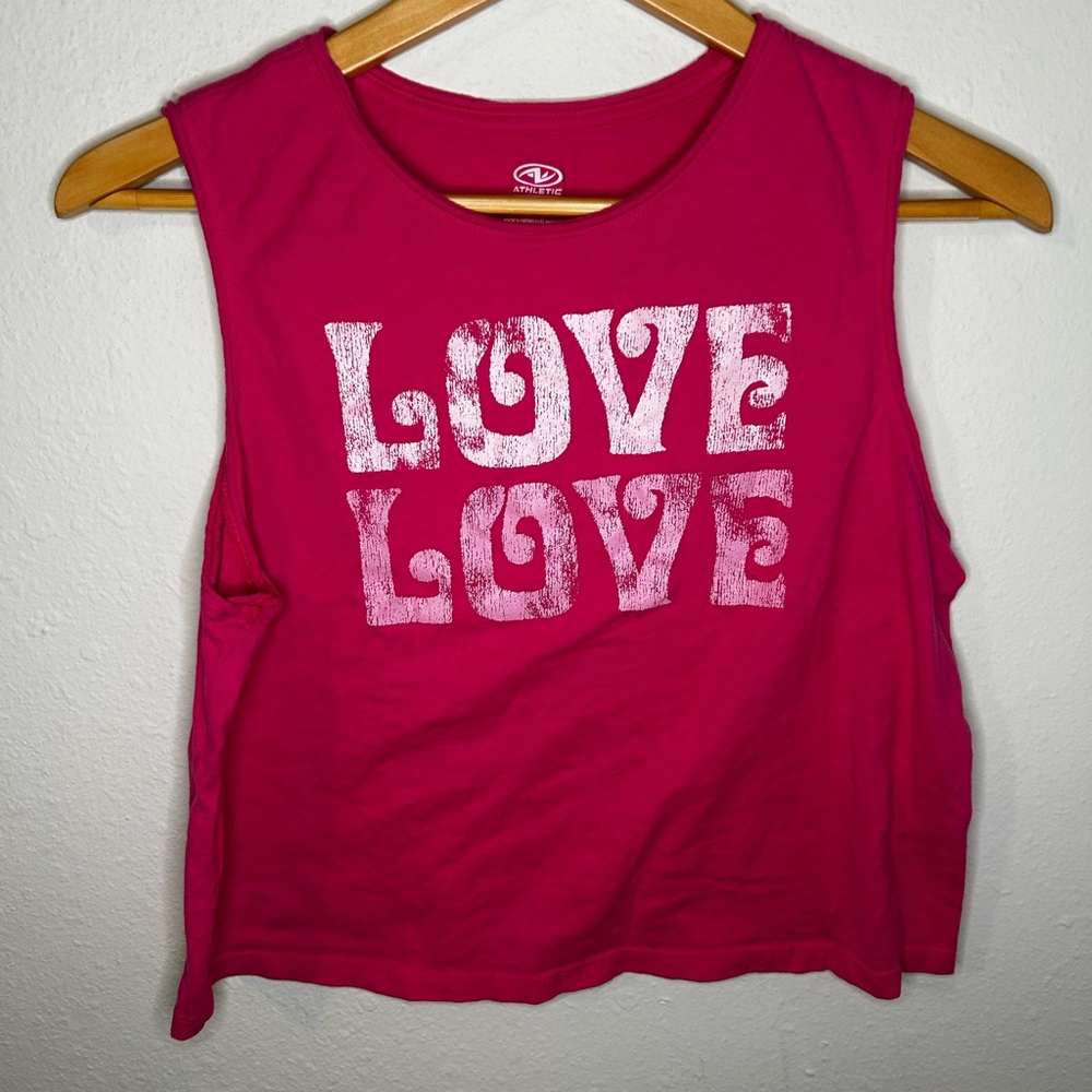 Athletic Works Pink Sleeveless Crop Muscle Tee